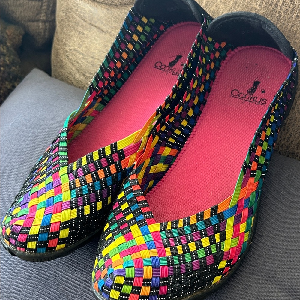 Corkys colorful, comfy, fun, slip ons
